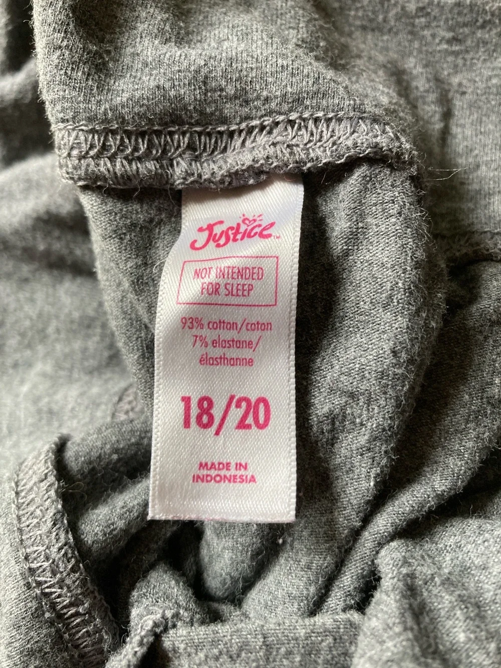 Justice Heather Gray Lounge Leggings, 18/20